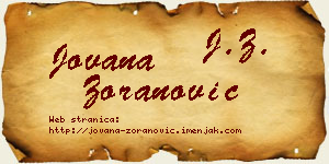 Jovana Zoranović vizit kartica